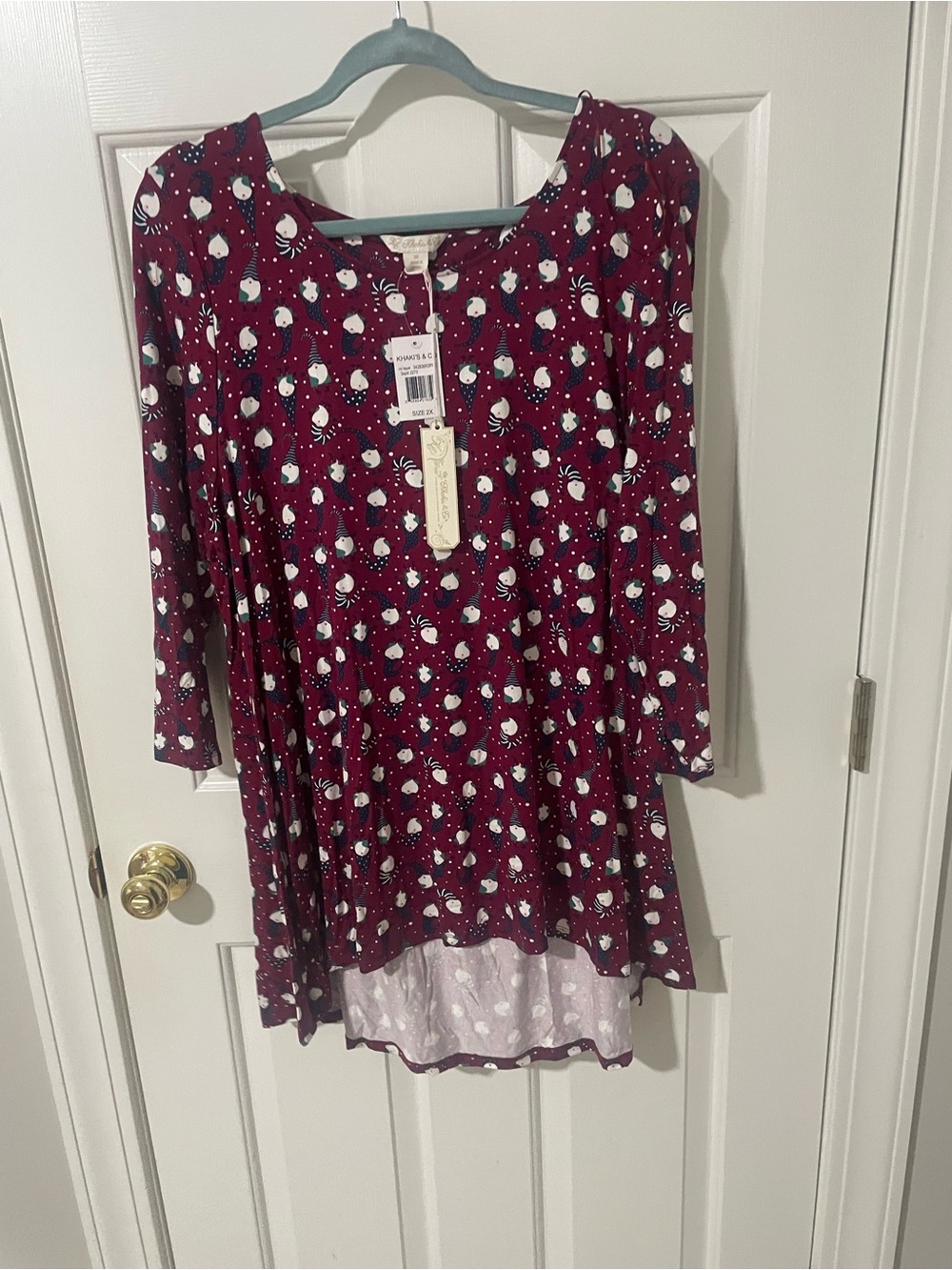 2x holiday stretchy tunic top